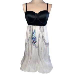 Guess Dress Womens 3 Bustier‎ Silk Beaded Embroidered Coquette Whimsigoth Corset